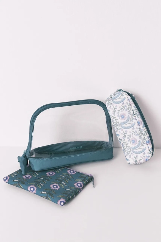 women'secret borsa da toilette pacco da 3 turchese 4842957