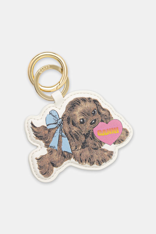 Kožená klíčenka GANNI Dog hnědá A7061