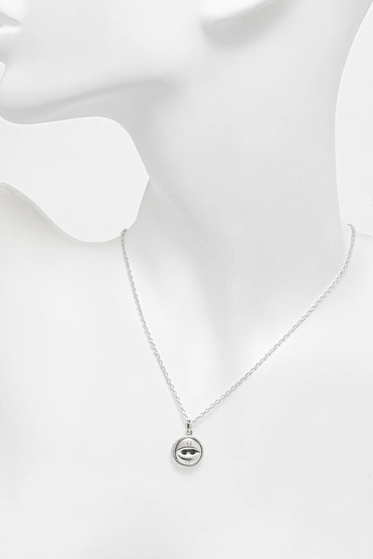 Akcesoria NEIGHBORHOOD naszyjnik srebrny SILVER BUTTON NECKLACE 252IVNH.AC03 srebrny