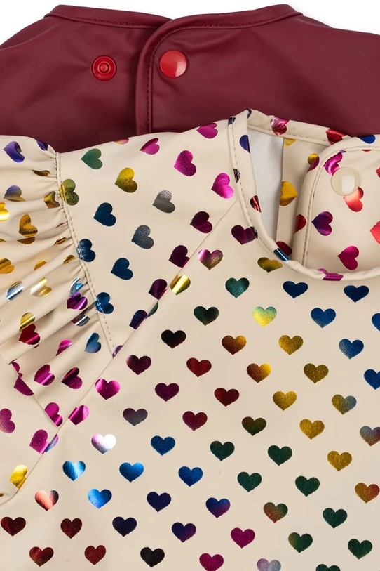 Детский слюнявчик Konges Sløjd 2 PACK GLITTER DINNER BIB WITH SLEEVES AND FRILL 2 шт KS103640.9BYA бордо AW25