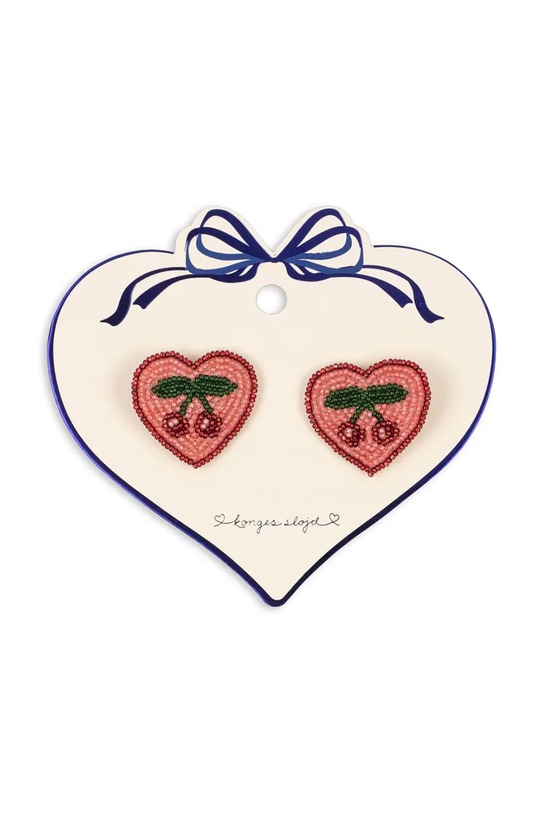 Konges Sløjd spinki do włosów dziecięce 2 PACK HEART HAIR CLIPS różowy KS104170.9BYA