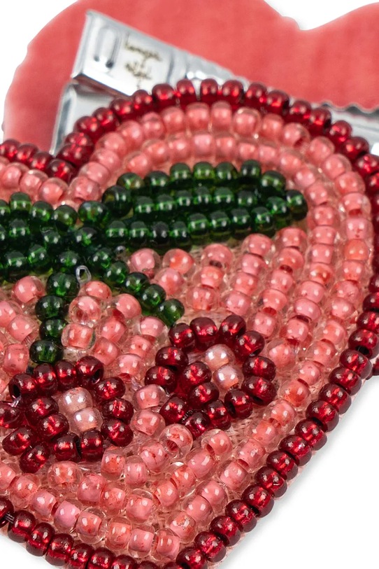 Konges Sløjd spinki do włosów dziecięce 2 PACK HEART HAIR CLIPS różowy KS104170.9BYA