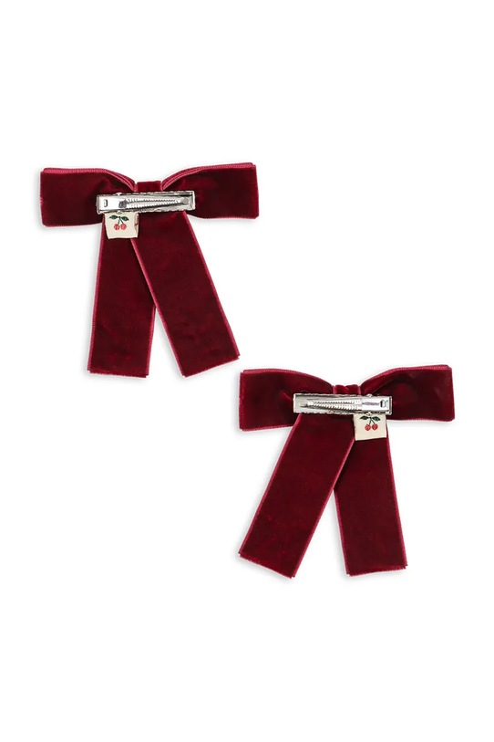 Dziewczynka Konges Sløjd spinki do włosów dziecięce 2 PACK JULIETTE BOW HAIR CLIP 2-pack KS104175.9BYA bordowy