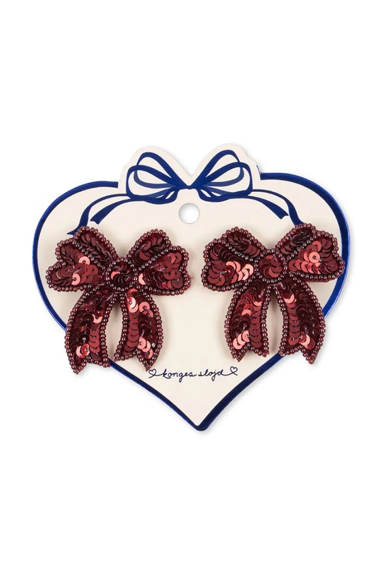 Konges Sløjd spinki do włosów dziecięce 2 PACK SEQUIN BOW HAIR CLIP 2-pack bordowy KS104183.9BYA