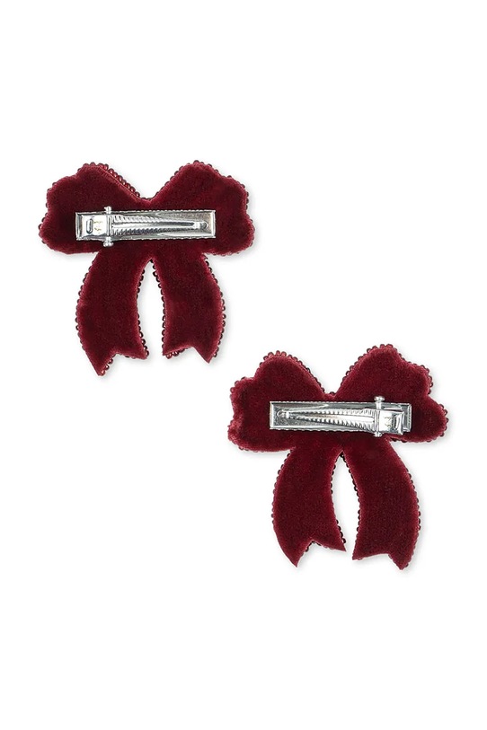 Dziewczynka Konges Sløjd spinki do włosów dziecięce 2 PACK SEQUIN BOW HAIR CLIP 2-pack KS104183.9BYA bordowy