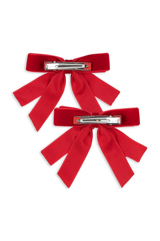 DÍVKA Sponky do vlasů Konges Sløjd 2 PACK VELVET DOUBLE BOW HAIR CLIPS 2-pack KS104185.9BYA červená