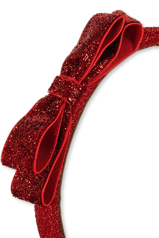 Dziewczynka Konges Sløjd opaska do włosów dziecięca VELVET BOW HAIRBRACE KS104462.9BYA czerwony