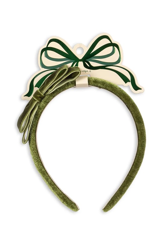 Детская повязка для волос Konges Sløjd VELVET BOW HAIRBRACE зелёный KS104462.9BYA