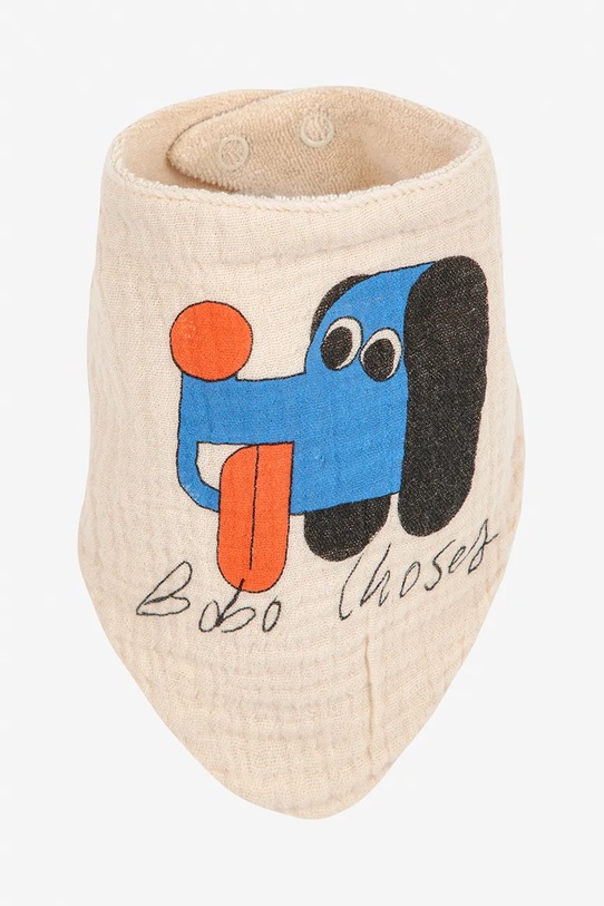 Chłopiec Bobo Choses śliniak dwustronny niemowlęcy Doggy Mate 2-pack 225AH017 beżowy