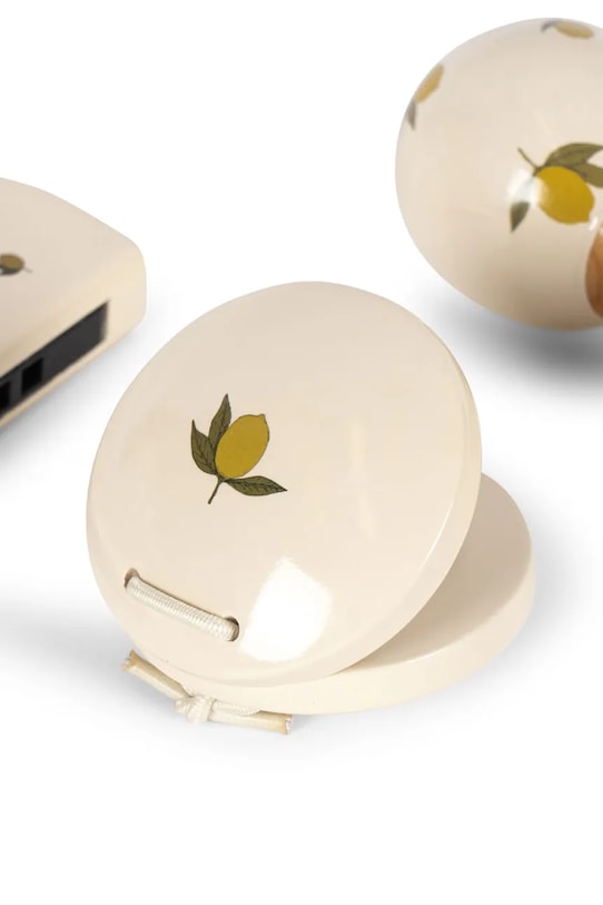 Chłopiec Konges Sløjd zabawka drewniana niemowlęca MUSIC SET PETIT LEMON GLOSSY FSC 3-pack KS103931.9BYA beżowy