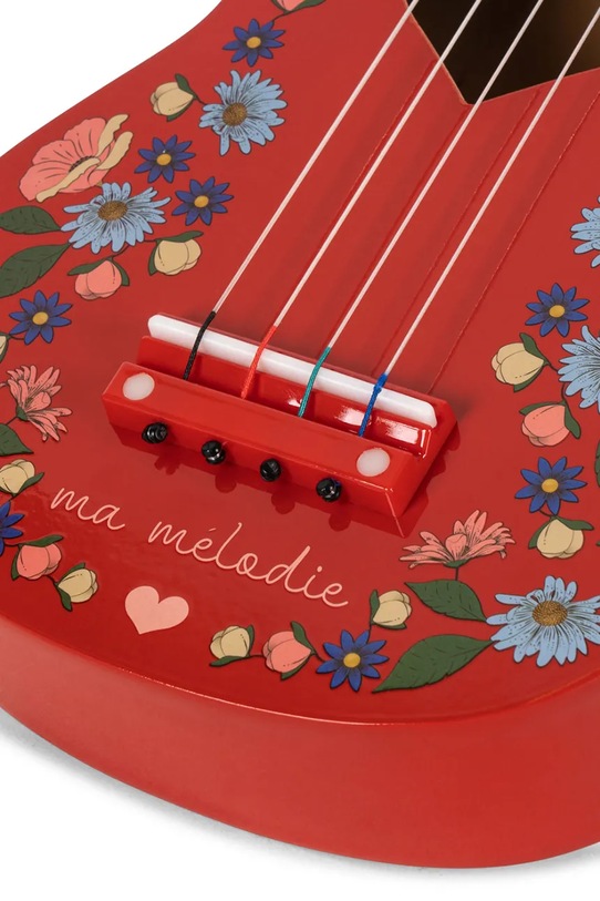 Chłopiec Konges Sløjd zabawka dziecięca UKULELE FLOWER GLOSSY FSC KS104024.9BYA czerwony