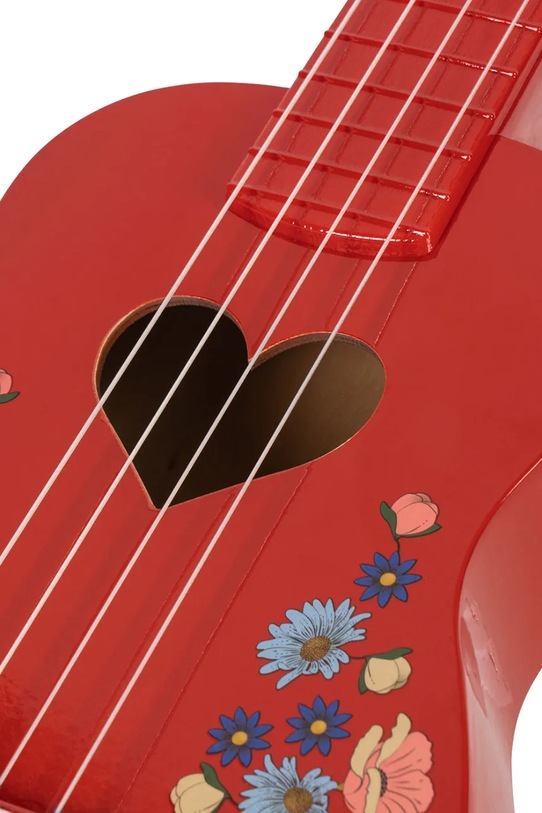 Konges Sløjd zabawka dziecięca UKULELE FLOWER GLOSSY FSC czerwony KS104024.9BYA
