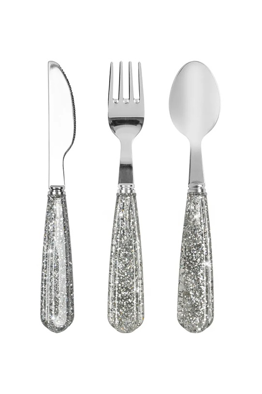 Komplet otroškega jedilnega pribora Konges Sløjd SPARKLY CUTLERY 3-pack modra KS103984.9BYA