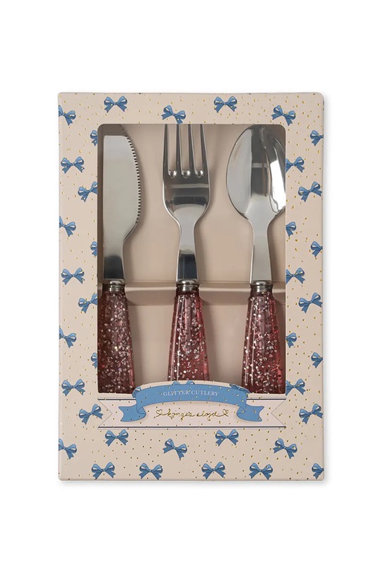 Konges Sløjd set posate per bambini SPARKLY CUTLERY pacco da 3 KS103984.9BYA rosa AW25