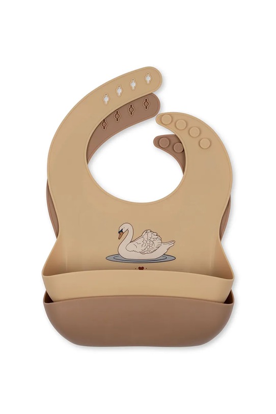 Дитячий слюнявчик Konges Sløjd 2 PACK SILICONE BIB 2-pack 2 шт жовтий KS6309.9BYA