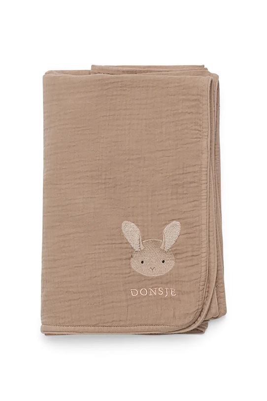 Donsje kocyk bawełniany niemowlęcy Ploekie Muslin Blanket XL Fluffy Bunny Produkt niemowlęcy brązowy 7100103