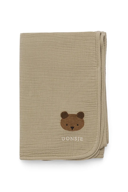 Βαμβακερή βρεφική κουβέρτα Donsje Ploekie Muslin Blanket XL Bear 7100101 μπεζ AW25