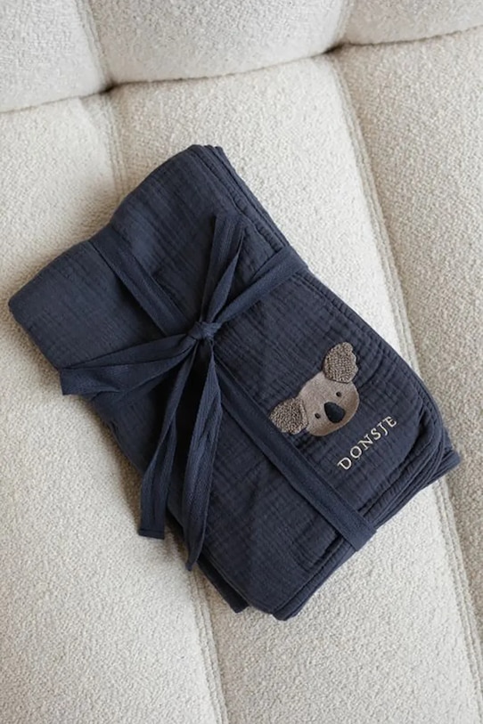 Βαμβακερή βρεφική κουβέρτα Donsje Ploekie Muslin Blanket XL Koala Βρεφικό προϊόν σκούρο μπλε 7100102