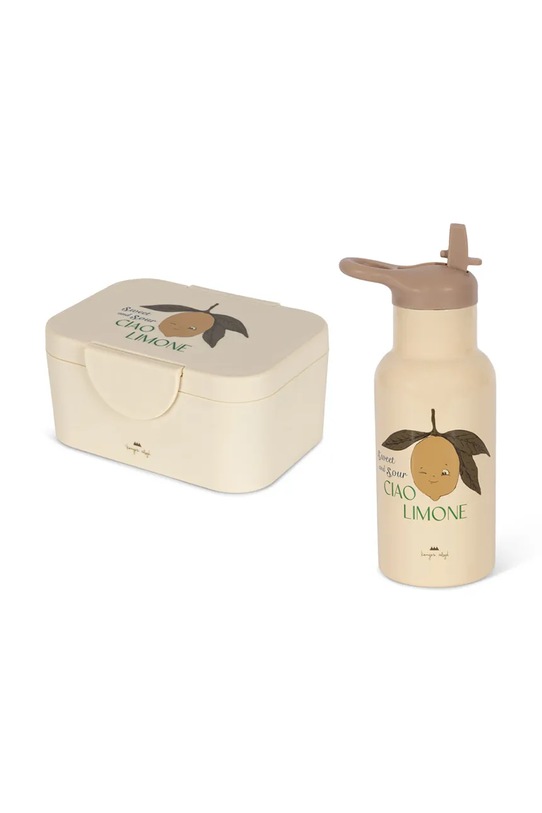 Konges Sløjd lunchbox i bidon LUNCH BOX SET beżowy KS103471.9BYA