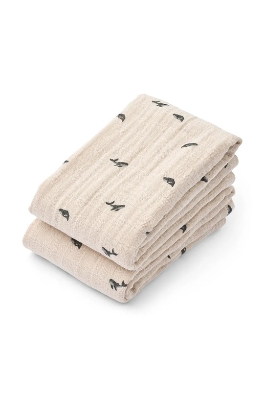 Liewood pieluszka niemowlęca bawełniana Lewis Muslin Cloth 2-pack Produkt niemowlęcy beżowy LW14907.9BYA