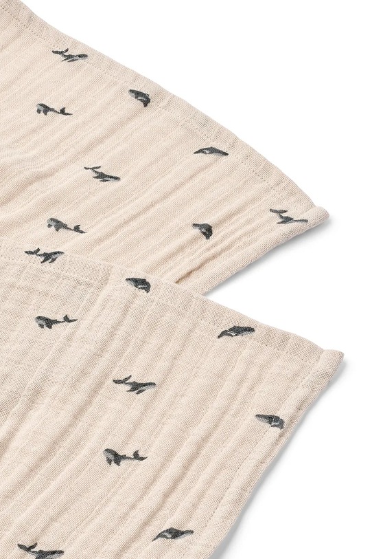 Liewood pieluszka niemowlęca bawełniana Lewis Muslin Cloth 2-pack LW14907.9BYA beżowy AW25