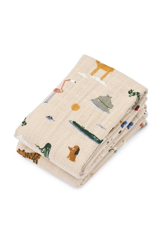 Liewood pieluszka niemowlęca bawełniana Lewis Muslin Cloth 2-pack LW14907.9BYA beżowy AW25