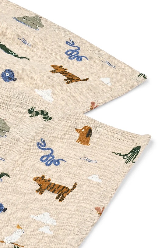 Chłopiec Liewood pieluszka niemowlęca bawełniana Lewis Muslin Cloth 2-pack LW14907.9BYA beżowy