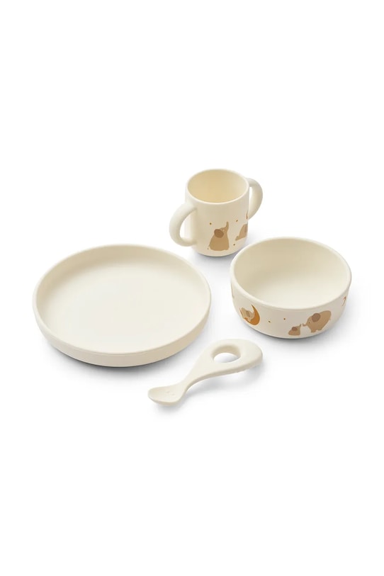 Liewood zestaw naczyń dla dzieci Vivi Printed Tableware Set beżowy LW15135.9BYA