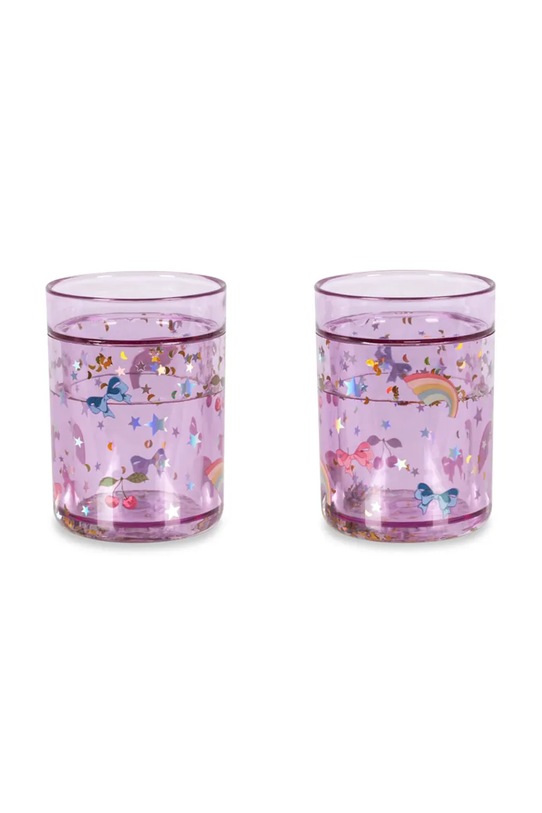 Konges Sløjd zestaw kubków 2 PACK GLITTER CUPS 2-pack fioletowy KS104169.9BYA