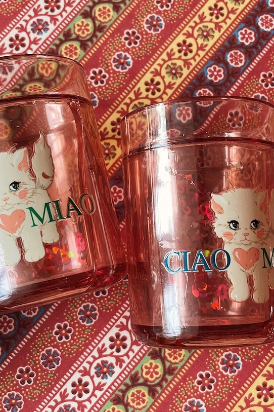 Chłopiec Konges Sløjd zestaw kubków 2 PACK GLITTER CUPS 2-pack KS105181.9BYA różowy