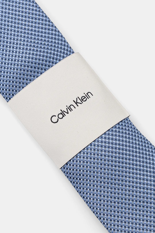 Akcesoria Calvin Klein krawat z dodatkiem jedwabiu CK2111E001 niebieski