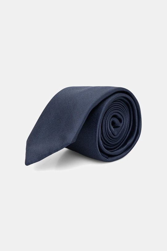 Calvin Klein krawat z dodatkiem jedwabiu granatowy CK2111E001