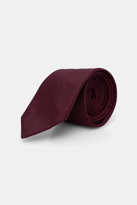 Calvin Klein cravată cu mătase burgundia CK2111E001