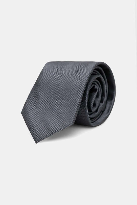 Calvin Klein krawat z dodatkiem jedwabiu szary CK2111E001