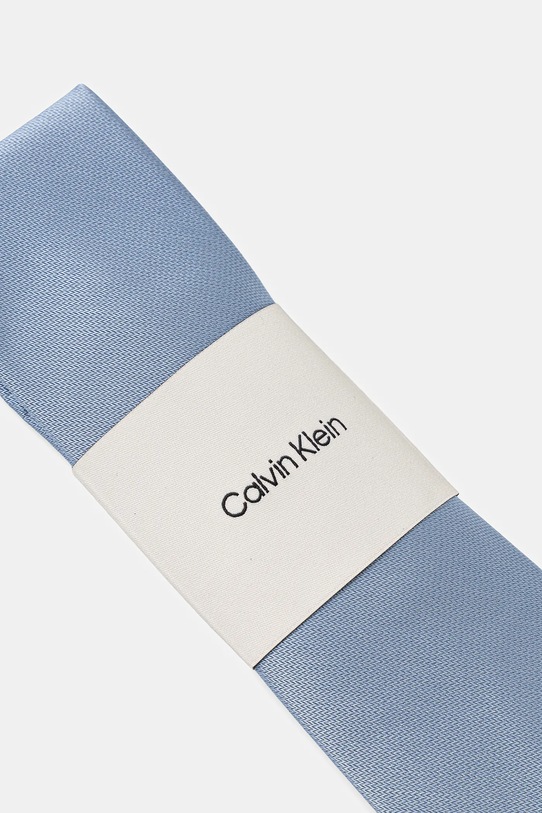 Akcesoria Calvin Klein krawat z domieszką jedwabiu CK2111E002 niebieski