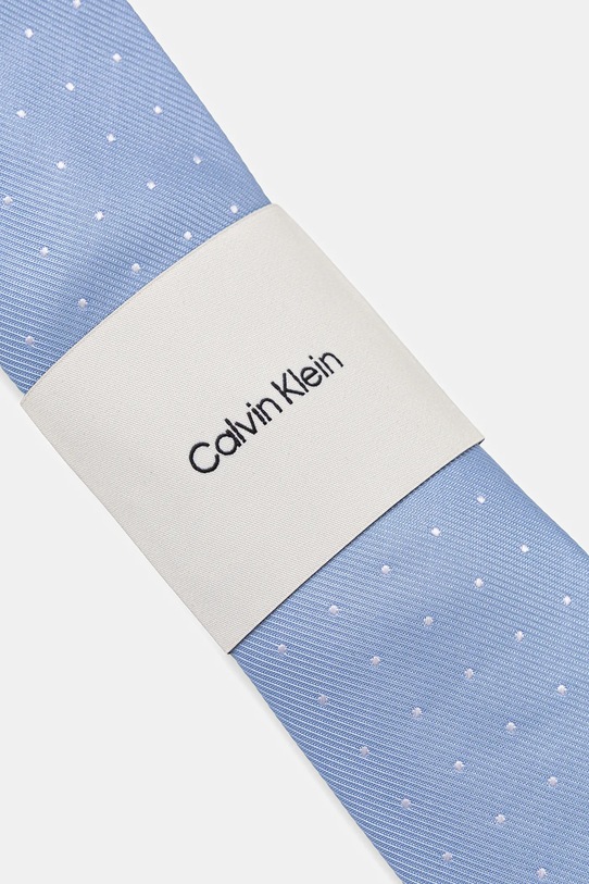 Akcesoria Calvin Klein krawat z dodatkiem jedwabiu CK2111E005 niebieski