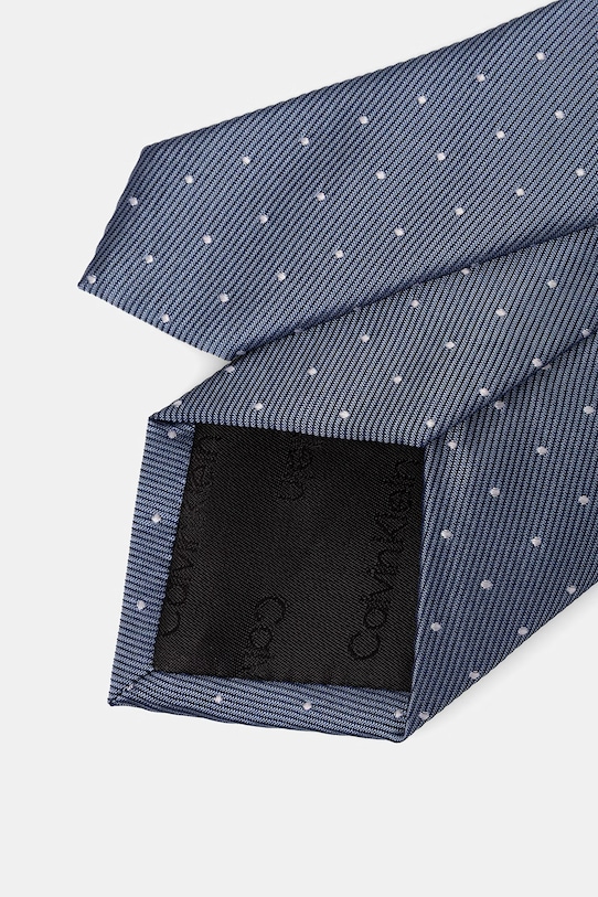 Calvin Klein krawat męski z dodatkiem jedwabiu CK2111E005 niebieski SS26