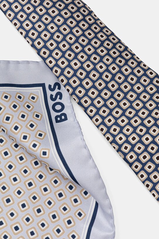 Accessori BOSS cravatta e fazzoletto da taschino pacco 2 H-SET TIE-PKT SQ 253 50546240 blu navy