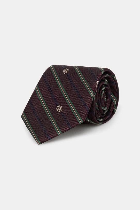 Копринена вратовръзка Drôle de Monsieur La Cravate Rayure Monogramme виолетов I.TI002.SE018