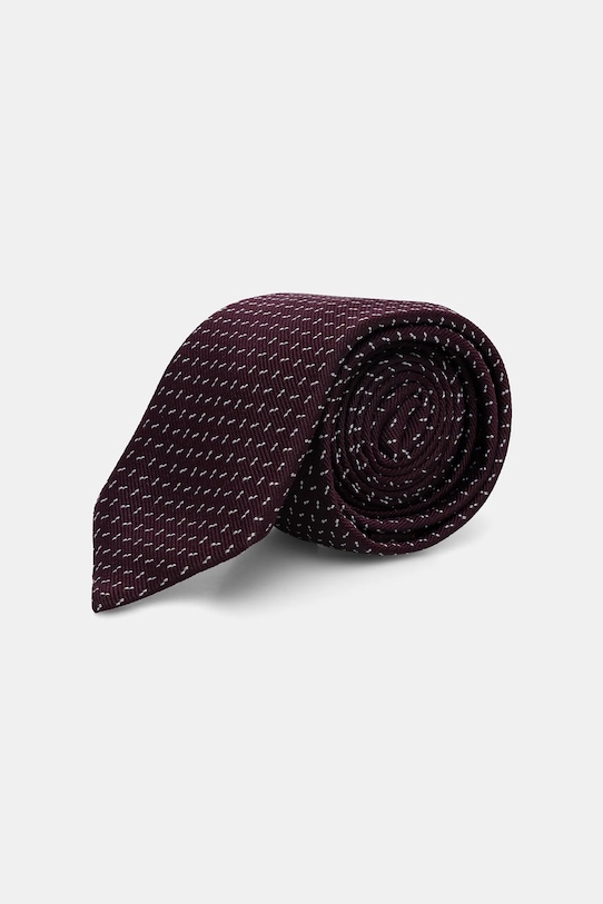 Calvin Klein cravată de mătase cu modele burgundia CK2111E004