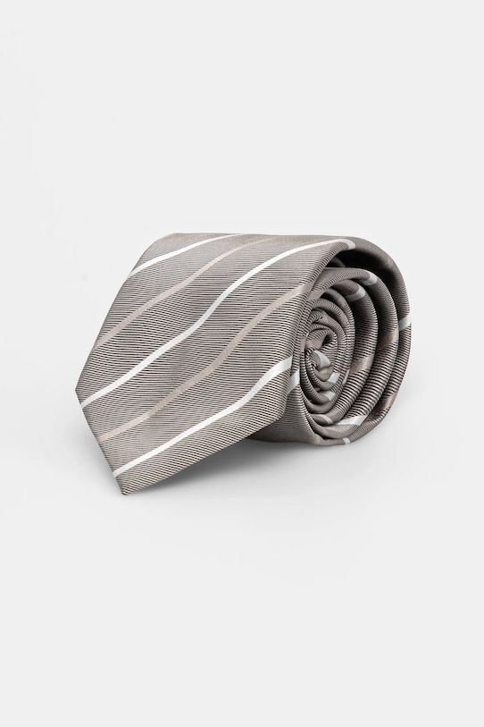 BOSS krawat z jedwabiem szary 50550914