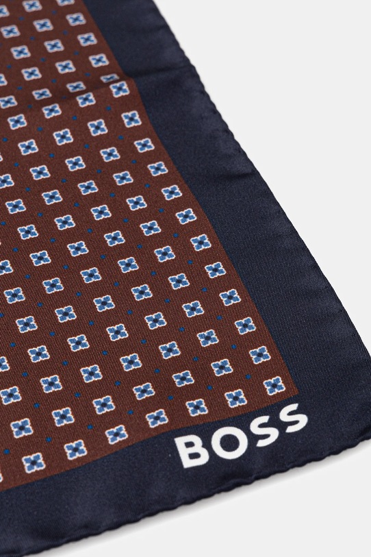Svilen žepni robček BOSS 50551499 mornarsko modra AW25
