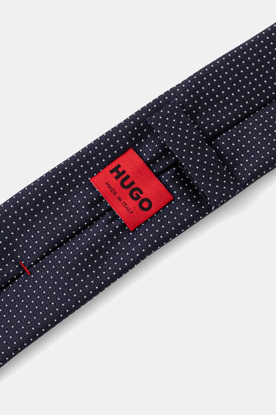 HUGO krawat z jedwabiem 50551721 granatowy AW25