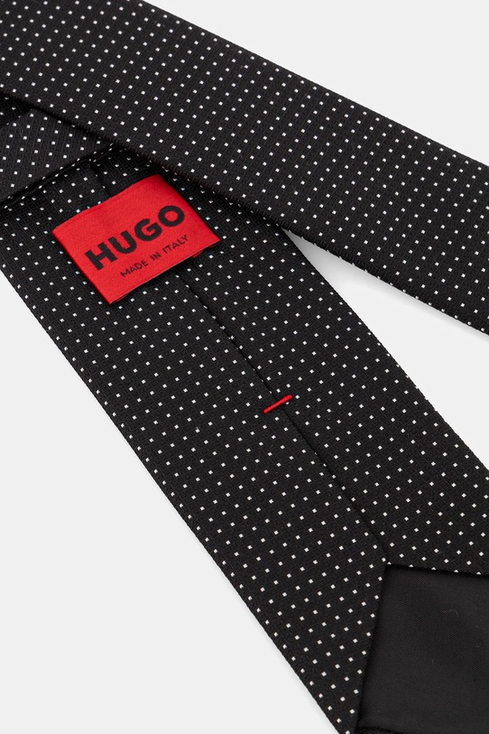 HUGO krawat z jedwabiem 50551721 czarny AW25