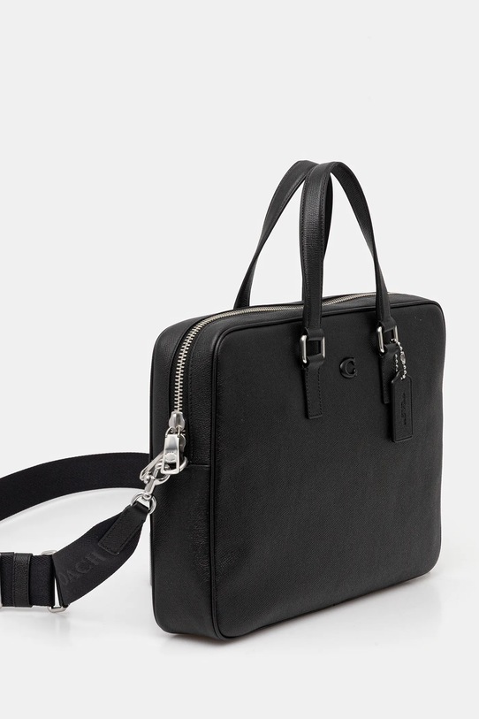 Kožená taška na notebook Coach Caden CCC80 čierna AW25
