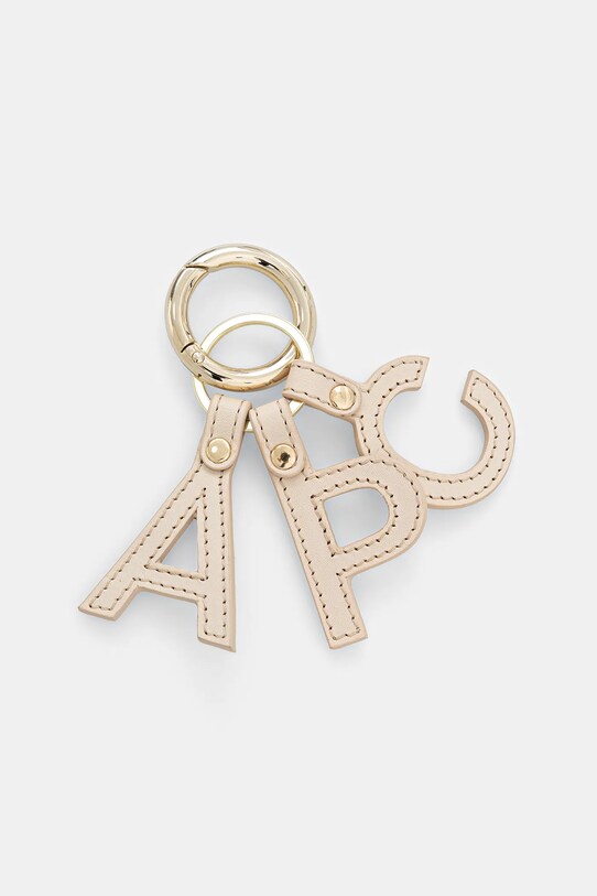 Kožená kľúčenka A.P.C. porte-cles lettres béžová PXAWV.F63656
