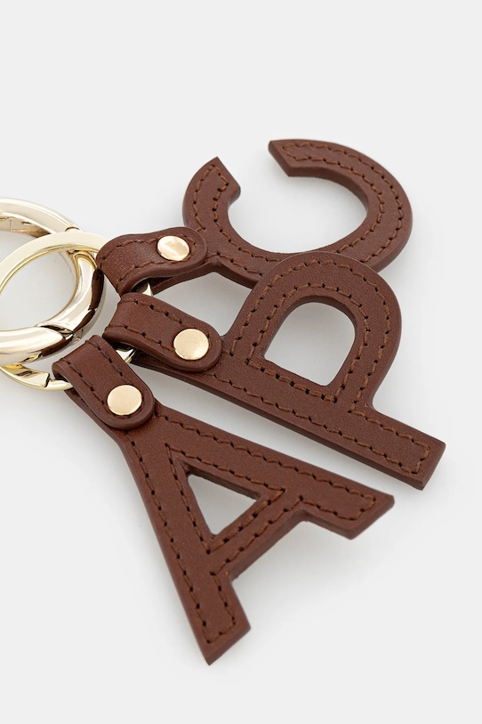 A.P.C. breloc de piele porte-cles lettres PXAWV.F63656 maro AW25