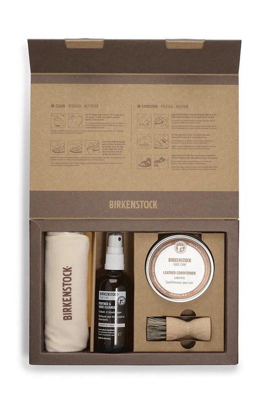 Birkenstock zestaw do pielęgnacji obuwia skórzanego Oiled Leather Care Set brązowy 1028836