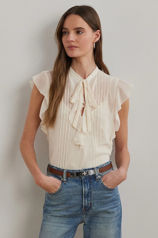 Lauren Ralph Lauren bluzka regular beżowy 200970819