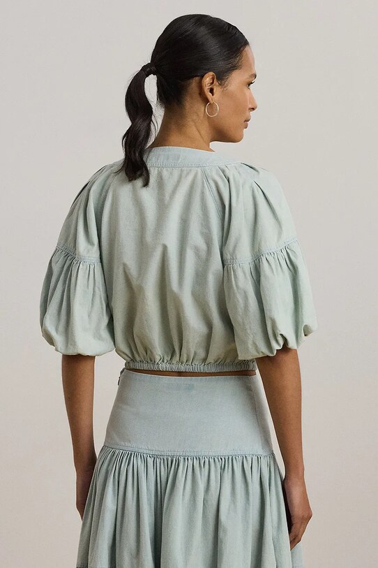 Lauren Ralph Lauren bluzka bawełniana 200971260 niebieski AW25